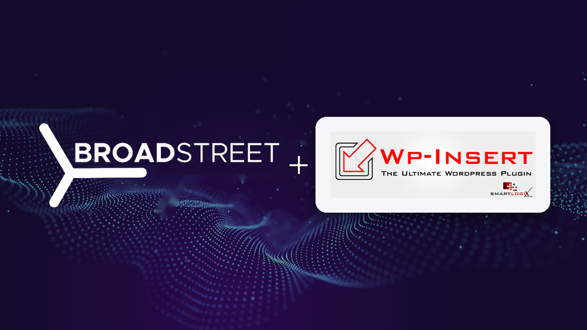 Broadstreet and WP-Insert logos side by side
